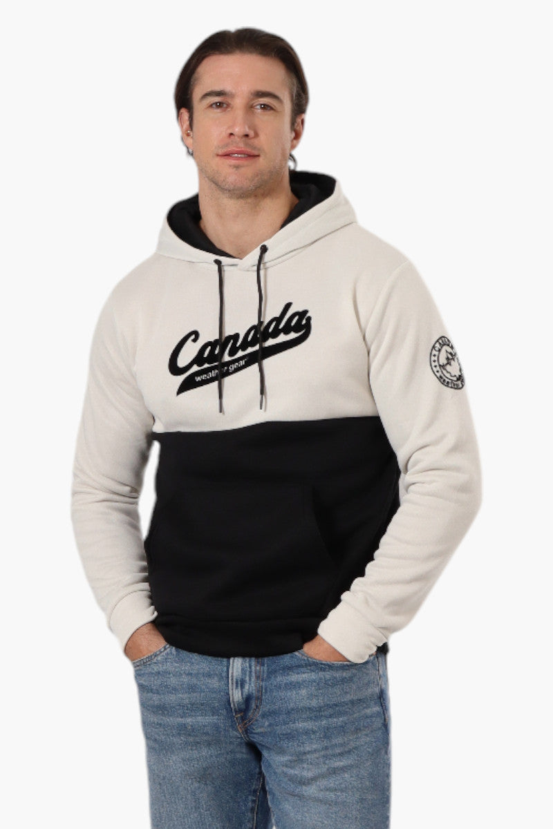 Canada Weather Gear Colour Block Chest Logo Hoodie Cream L Men s International Clothiers