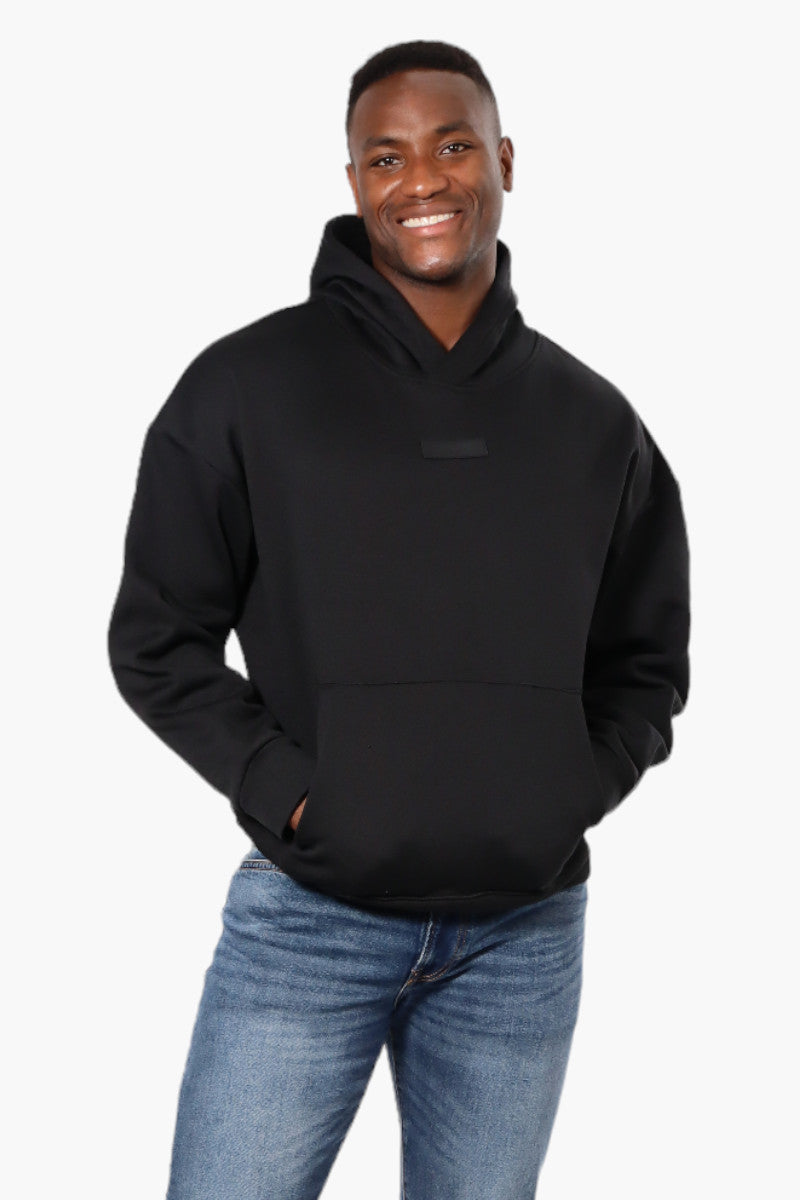 Essentials Solid Drop Shoulder Pullover Hoodie Black