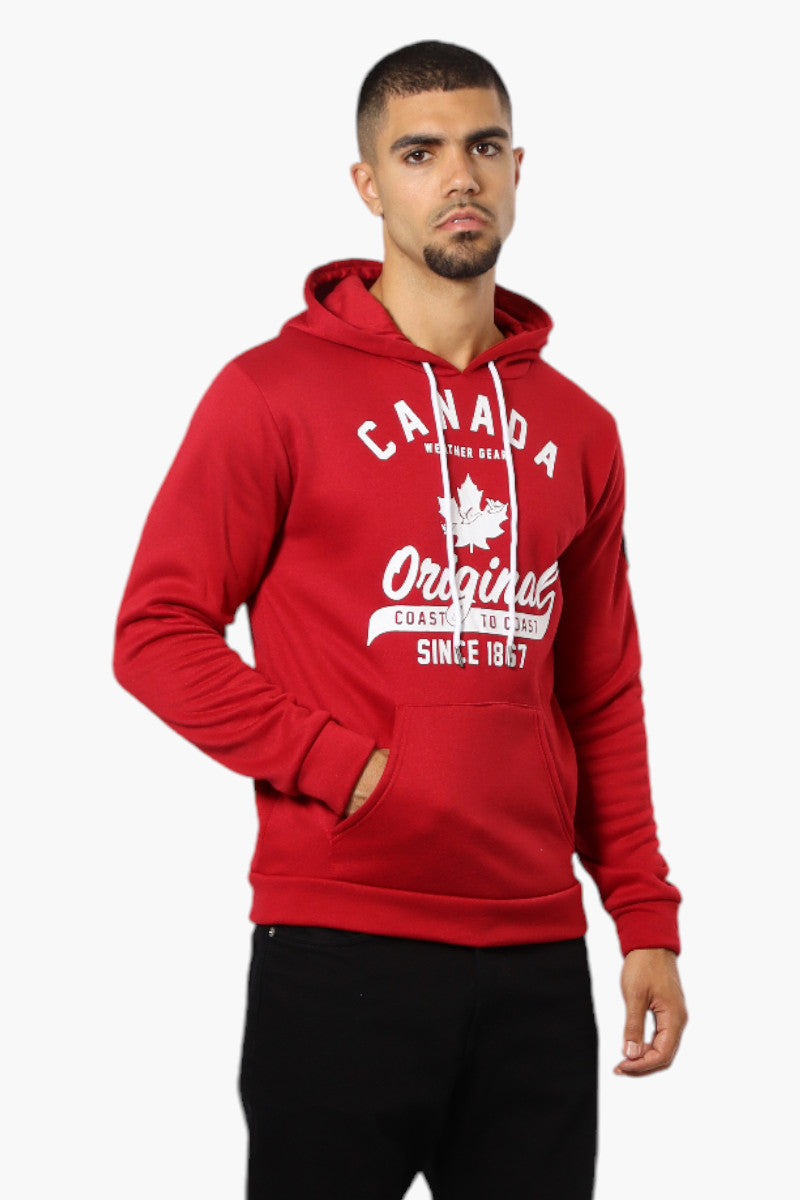 Canada Weather Gear Coast To Coast Print Hoodie Red