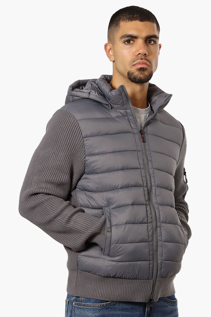 Canada Weather Gear Hooded Sweater Knit Lightweight Jacket - Grey - Mens Lightweight Jackets - International Clothiers