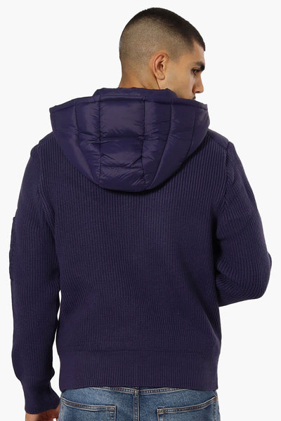 Canada Weather Gear Hooded Sweater Knit Lightweight Jacket - Navy - Mens Lightweight Jackets - International Clothiers