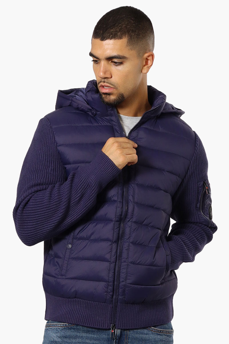 Canada Weather Gear Hooded Sweater Knit Lightweight Jacket - Navy - Mens Lightweight Jackets - International Clothiers