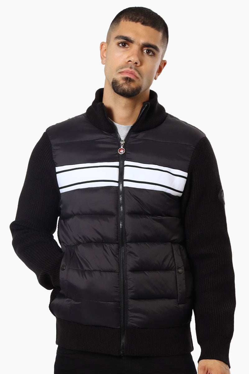 Canada Weather Gear Striped Sweater Knit Lightweight Jacket - Black - Mens Lightweight Jackets - International Clothiers