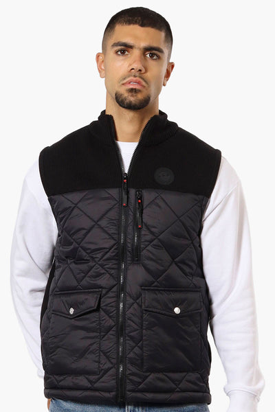 Canada Weather Gear Sweater Knit Polyfill Puffer Vest - Black - Mens Vests - International Clothiers