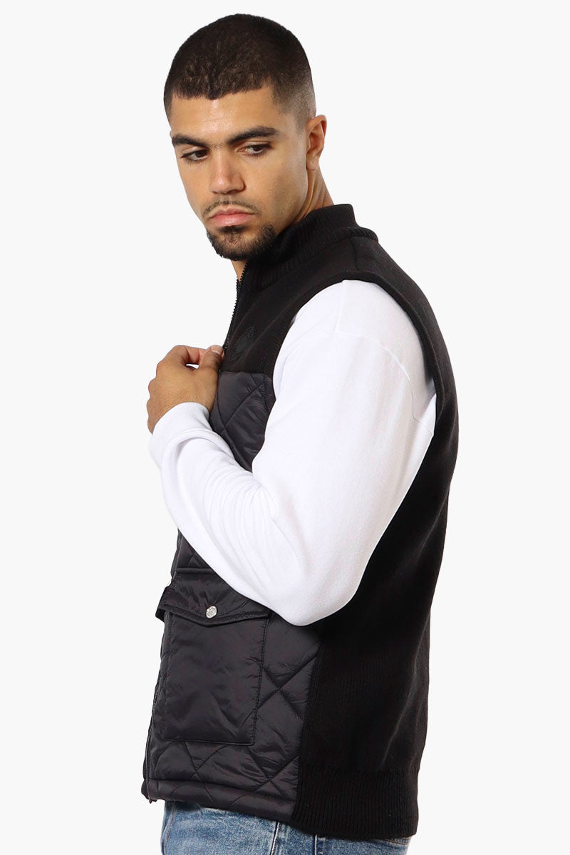 Canada Weather Gear Sweater Knit Polyfill Puffer Vest - Black - Mens Vests - International Clothiers