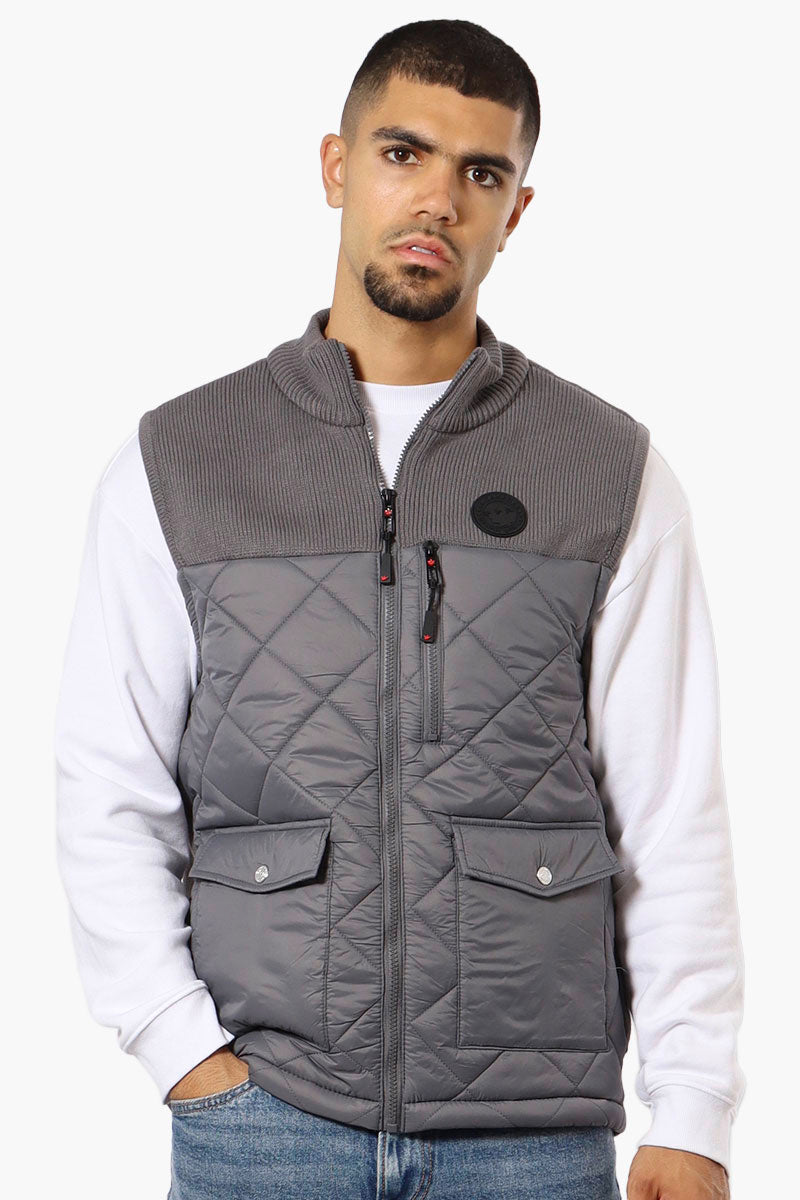 Canada Weather Gear Sweater Knit Polyfill Puffer Vest - Grey - Mens Vests - International Clothiers