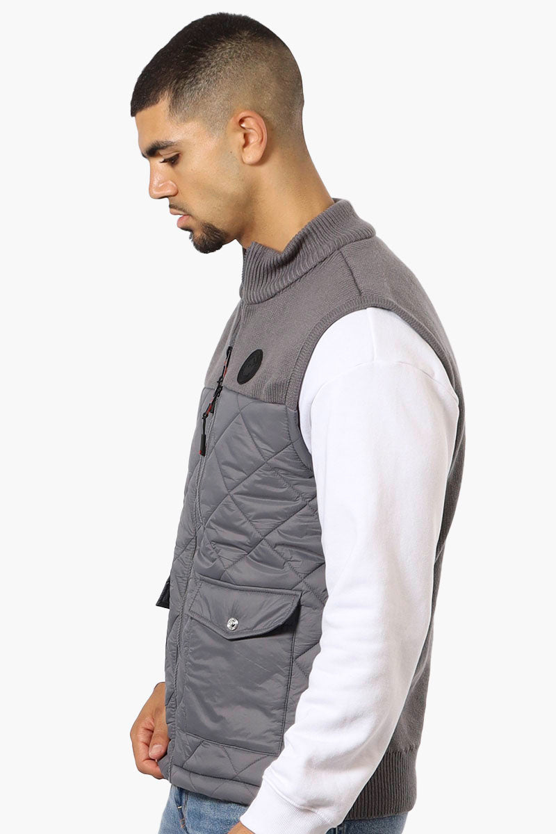 Canada Weather Gear Sweater Knit Polyfill Puffer Vest - Grey - Mens Vests - International Clothiers