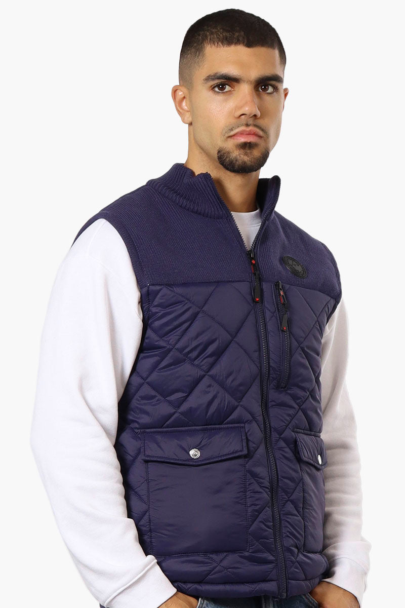 Canada Weather Gear Sweater Knit Polyfill Puffer Vest - Navy - Mens Vests - International Clothiers