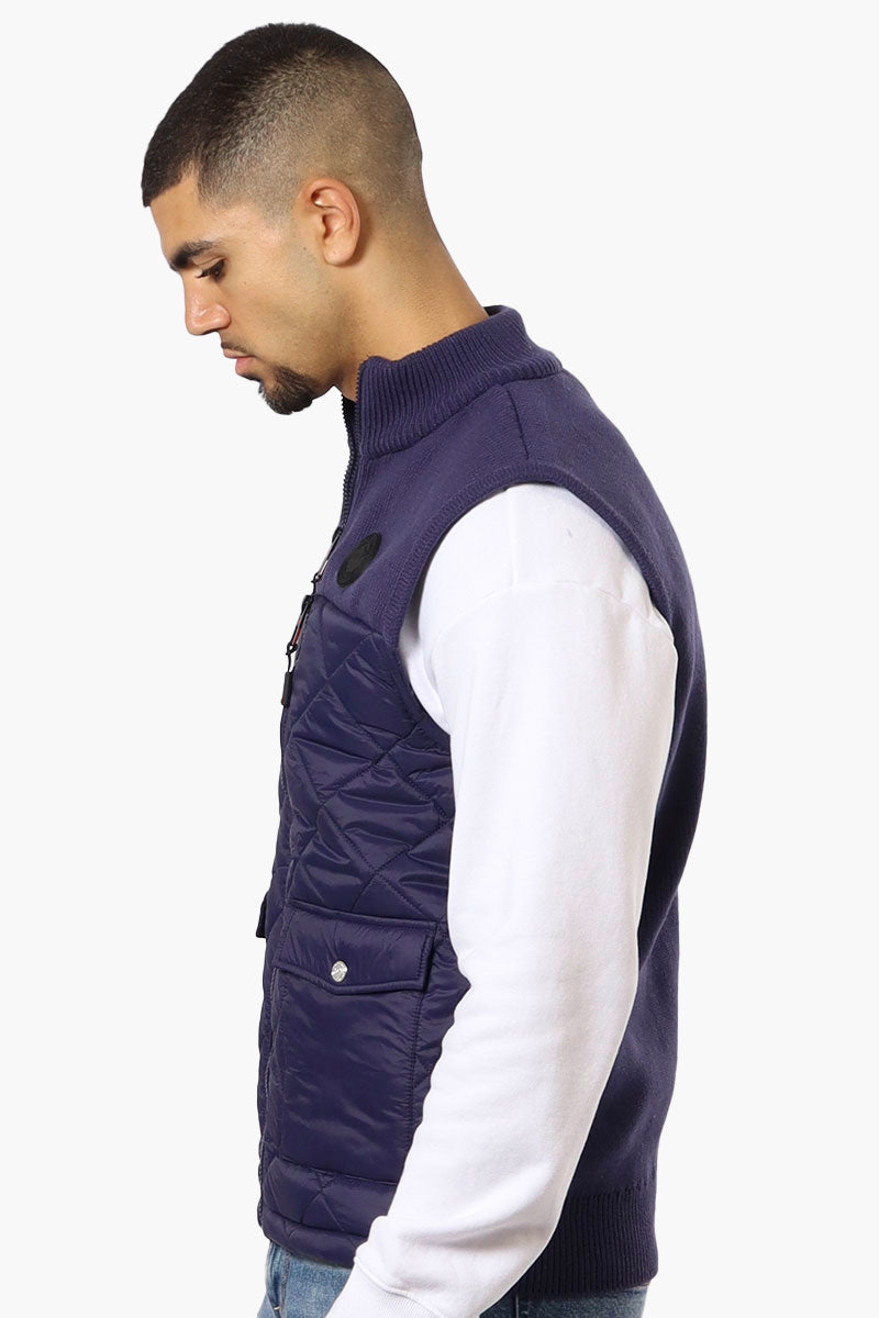 Canada Weather Gear Sweater Knit Polyfill Puffer Vest - Navy - Mens Vests - International Clothiers