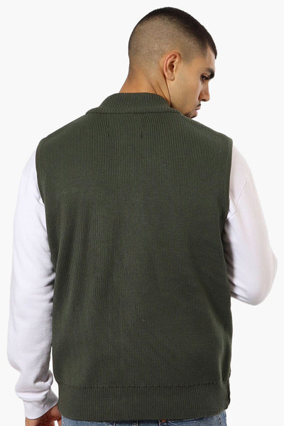 Canada Weather Gear Sweater Knit Polyfill Puffer Vest - Olive - Mens Vests - International Clothiers