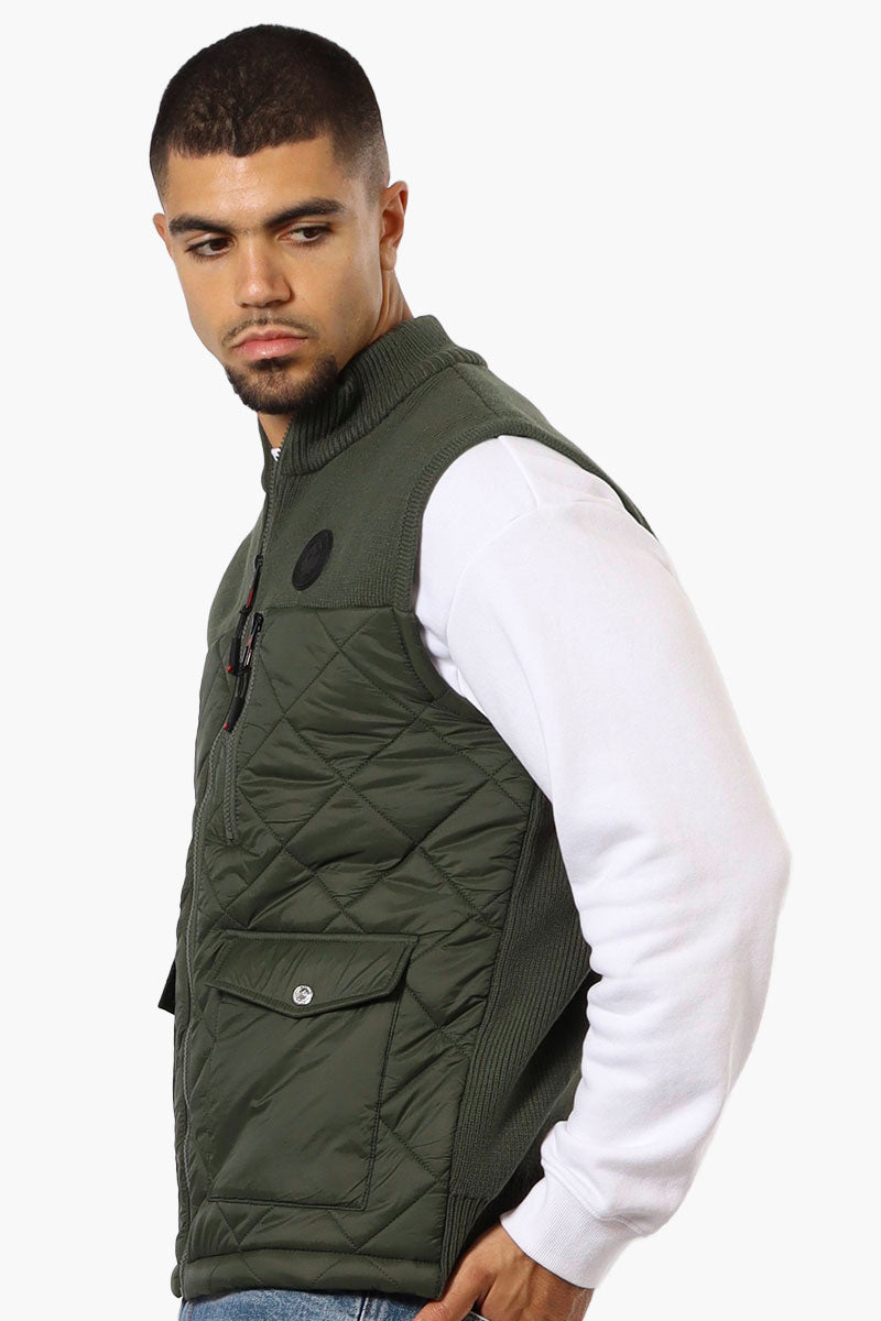 Canada Weather Gear Sweater Knit Polyfill Puffer Vest - Olive - Mens Vests - International Clothiers