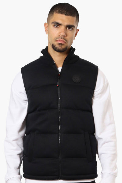 Canada Weather Gear Solid Sweater Knit Puffer Vest - Black - Mens Vests - International Clothiers