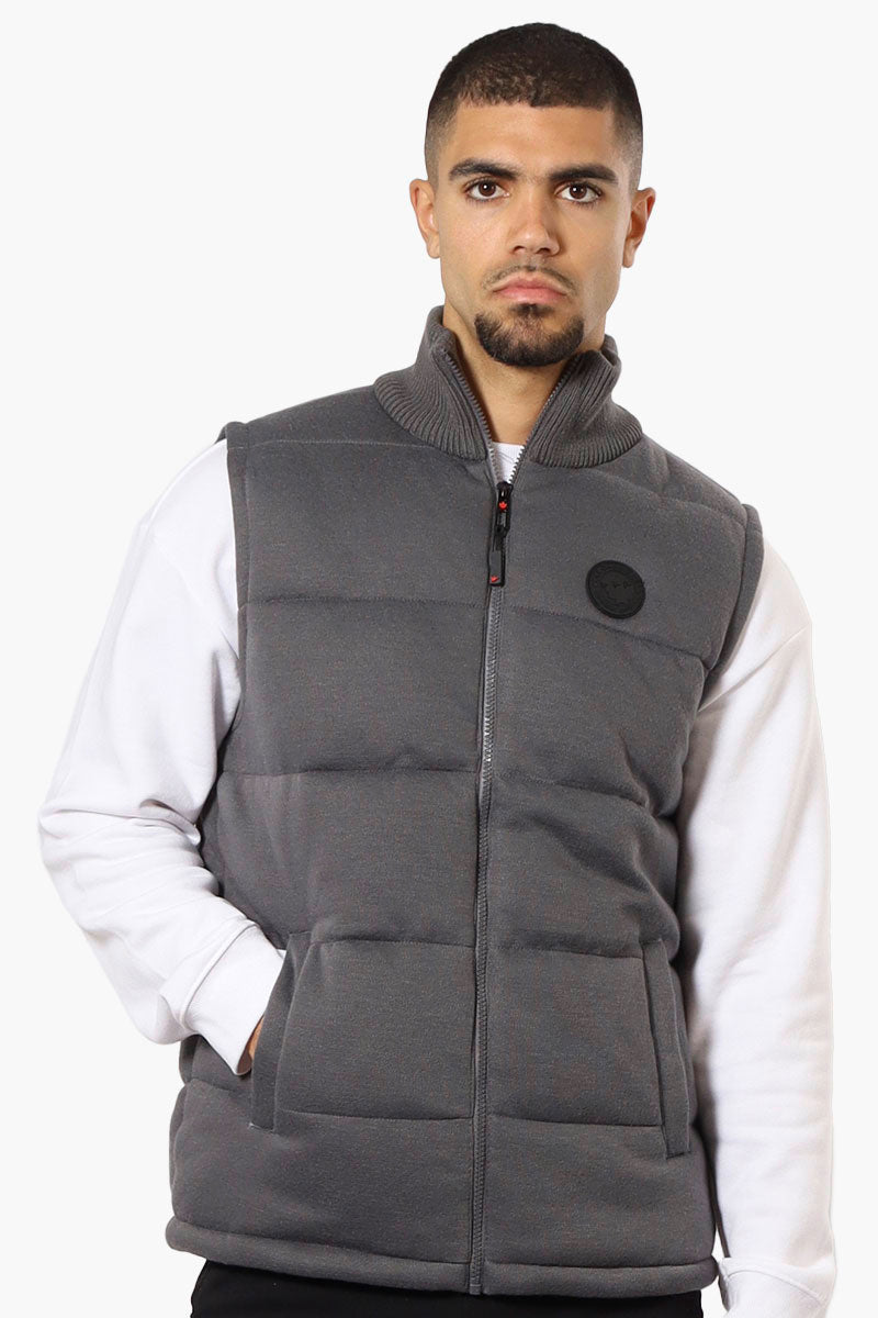 Canada Weather Gear Solid Sweater Knit Puffer Vest - Grey - Mens Vests - International Clothiers