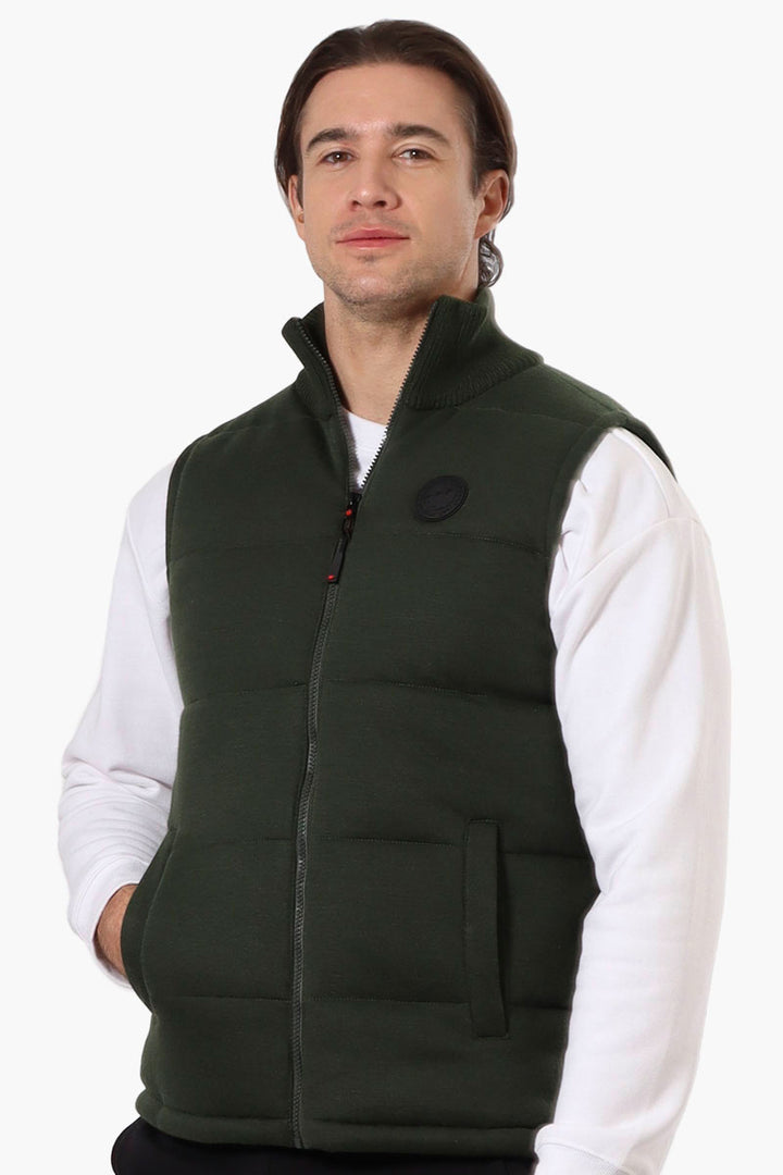 Canada Weather Gear Solid Sweater Knit Puffer Vest Green