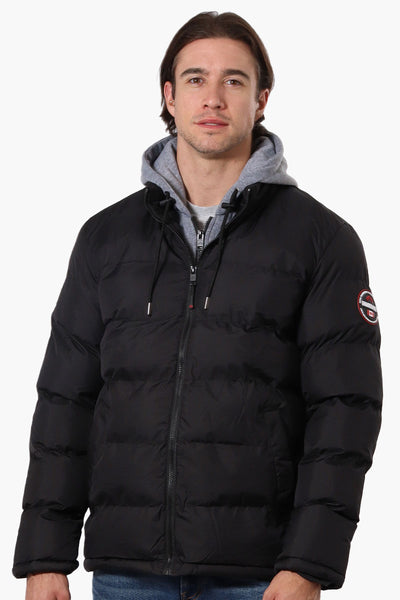 Fahrenheit Fleece Hood Bubble Bomber Jacket - Black - Mens Bomber Jackets - International Clothiers