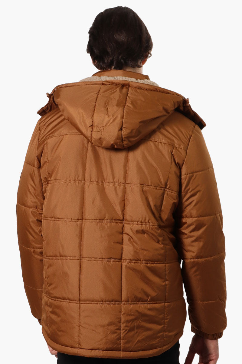 Canada Work Gear 4 Pocket Sherpa Lined Hood Bomber Jacket - Brown - Mens Bomber Jackets - International Clothiers