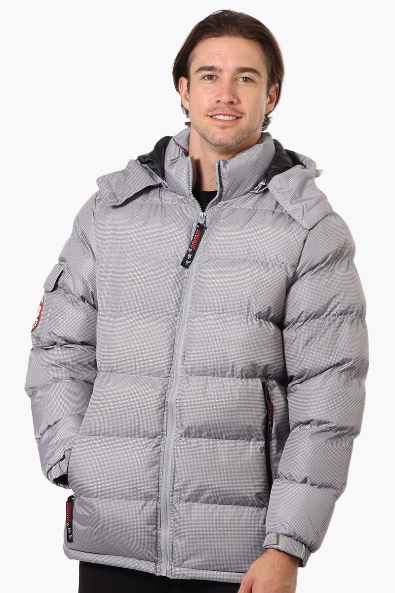 Canada Weather Gear Zip Pocket Bubble Bomber Jacket - Grey - Mens Bomber Jackets - International Clothiers