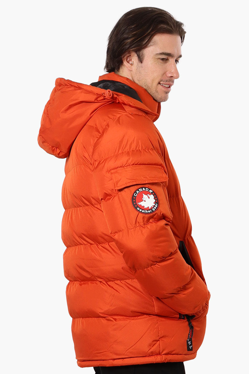 Canada Weather Gear Zip Pocket Bubble Bomber Jacket - Orange - Mens Bomber Jackets - International Clothiers