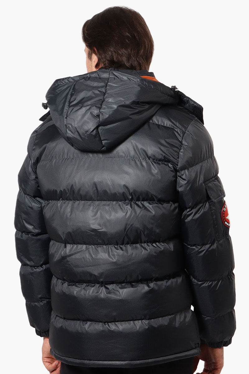 Canada Weather Gear Grid Pattern Bubble Bomber Jacket - Black - Mens Bomber Jackets - International Clothiers