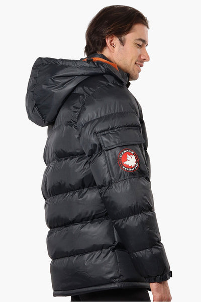 Canada Weather Gear Grid Pattern Bubble Bomber Jacket - Black - Mens Bomber Jackets - International Clothiers