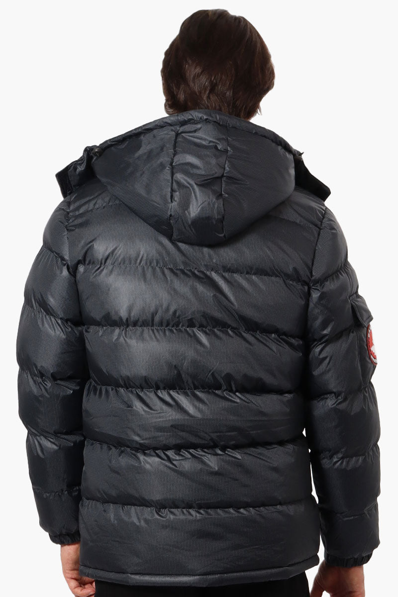 Canada Weather Gear Grid Pattern Bubble Bomber Jacket - Black - Mens Bomber Jackets - International Clothiers