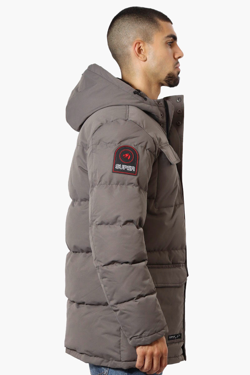 Super Triple Goose 4 Pocket Sherpa Lined Parka Jacket - Grey - Mens Parka Jackets - International Clothiers