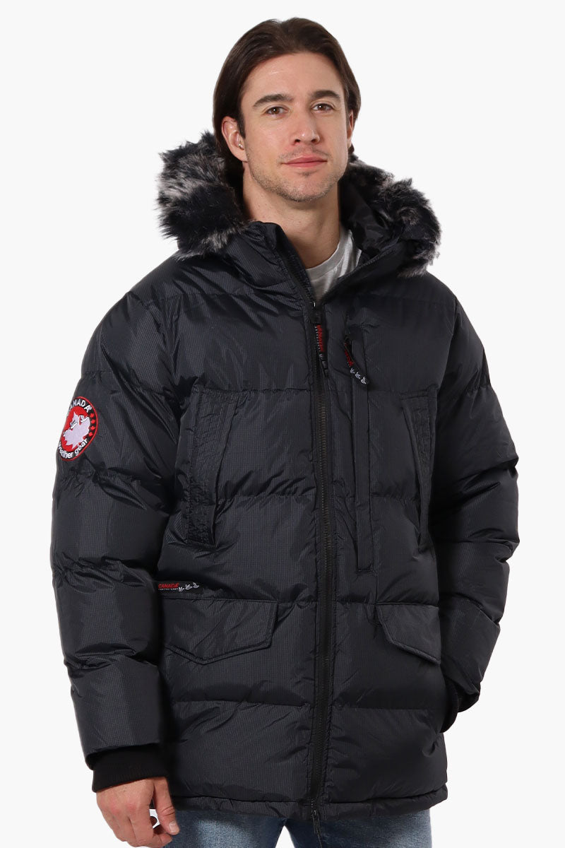 Canada Weather Gear Faux Fur Hood Parka Jacket - Black - Mens Parka Jackets - International Clothiers