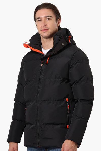 Canada Weather Gear Contrast Trim Bubble Bomber Jacket - Black - Mens Bomber Jackets - International Clothiers