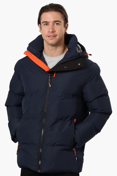 Canada Weather Gear Contrast Trim Bubble Bomber Jacket - Navy - Mens Bomber Jackets - International Clothiers