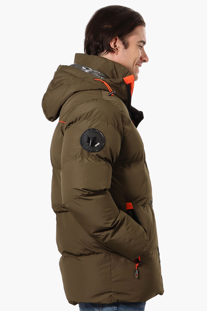 Canada Weather Gear Contrast Trim Bubble Bomber Jacket - Olive - Mens Bomber Jackets - International Clothiers