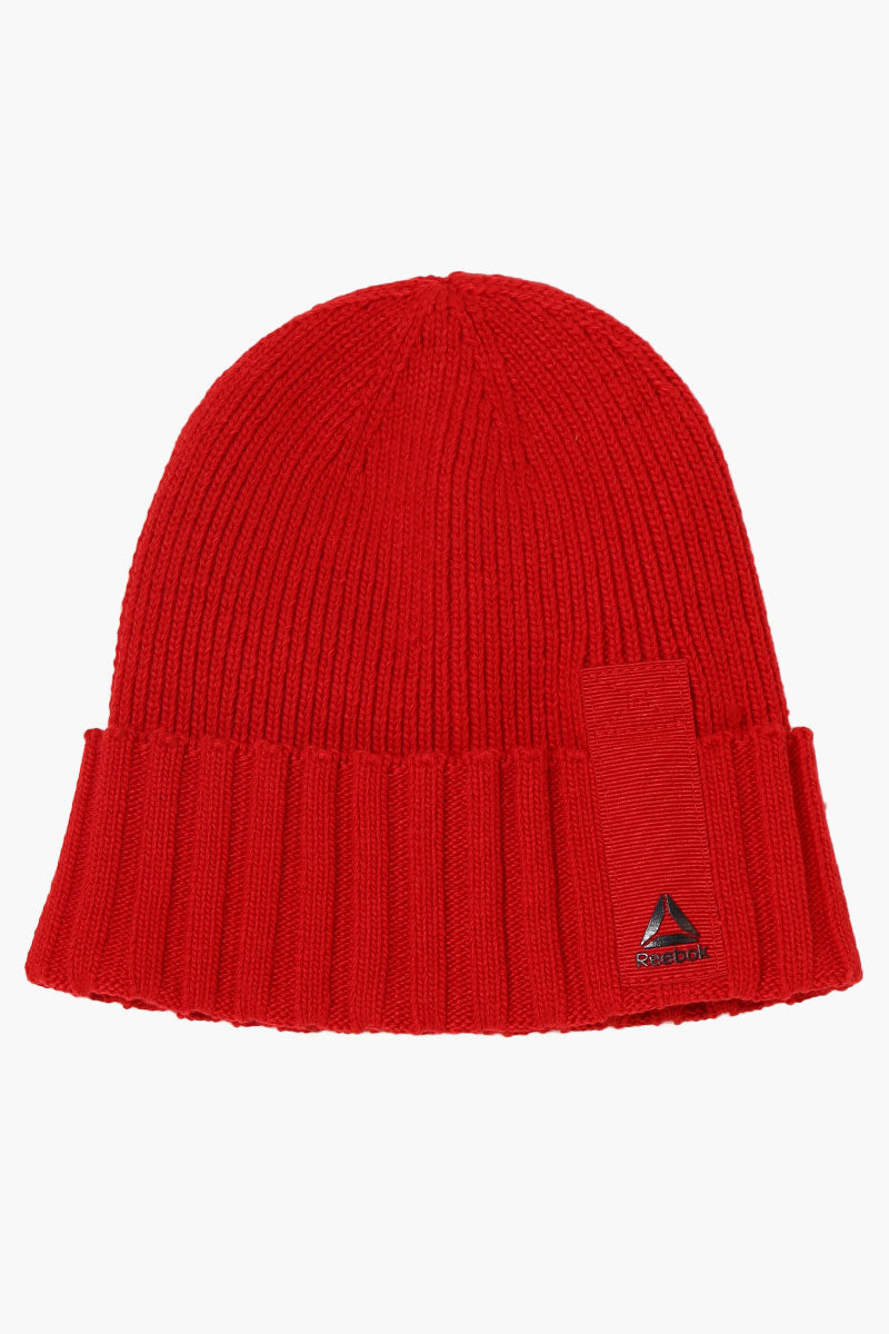 Reebok Ribbed Cuffed Beanie Hat - Red - Mens Hats - International Clothiers