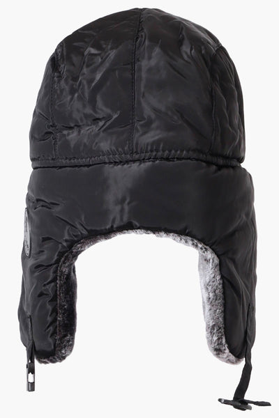 Canada Weather Gear Faux Fur Lined Trapper Hat - Black - Mens Hats - International Clothiers