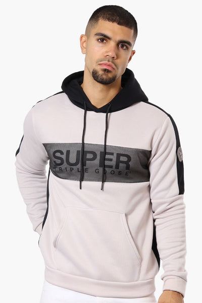 Super Triple Goose Mesh Insert Hoodie - Stone - Mens Hoodies & Sweatshirts - International Clothiers