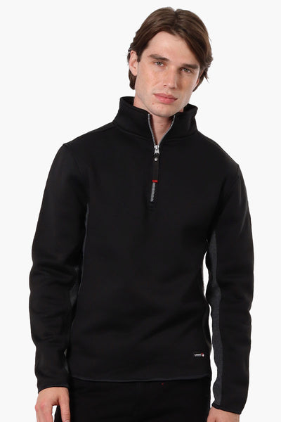 Canada Weather Gear Solid Half Zip Sweatshirt - Black - Mens Hoodies & Sweatshirts - International Clothiers