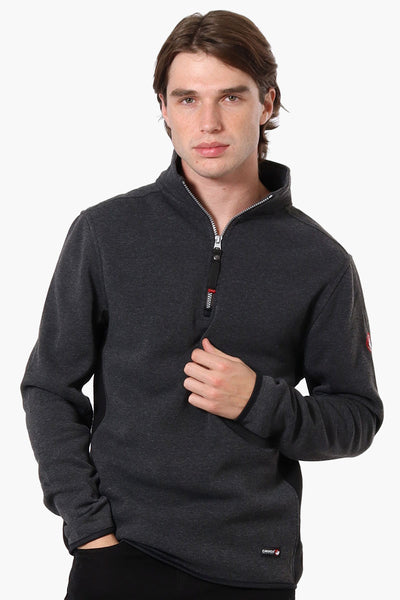 Canada Weather Gear Solid Half Zip Sweatshirt - Black - Mens Hoodies & Sweatshirts - International Clothiers