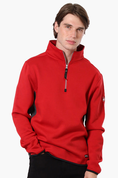 Canada Weather Gear Solid Half Zip Sweatshirt - Red - Mens Hoodies & Sweatshirts - International Clothiers