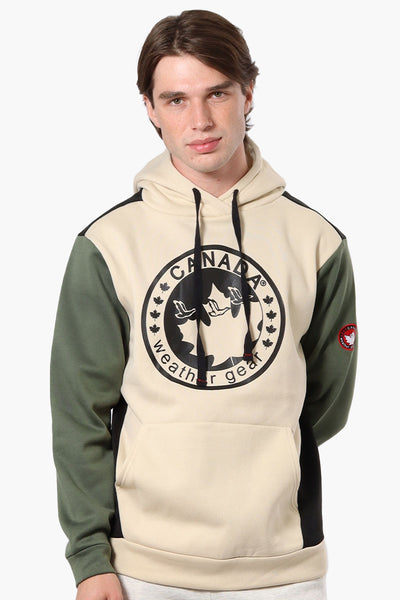 Canada Weather Gear Colour Block Hoodie - Cream - Mens Hoodies & Sweatshirts - International Clothiers