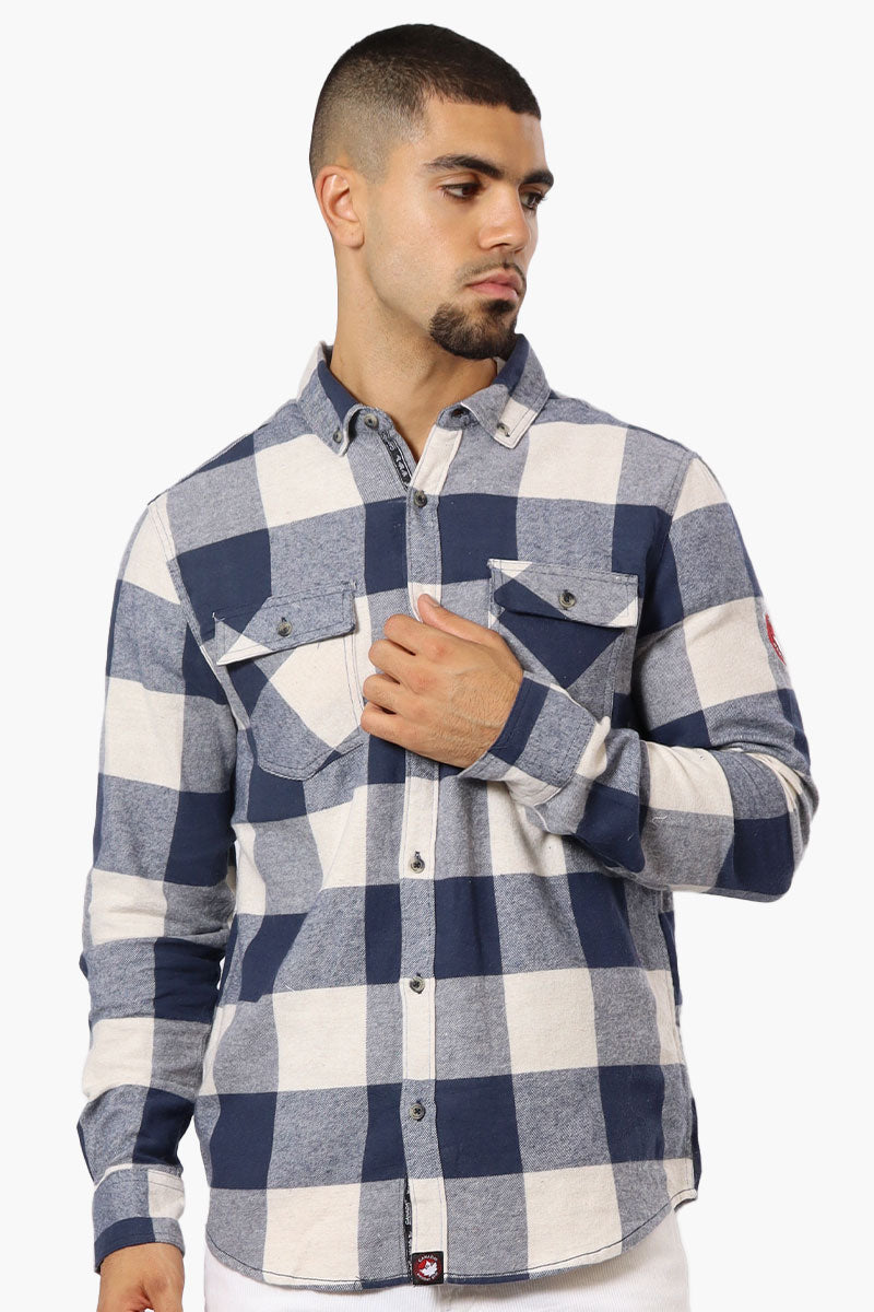 Canada Weather Gear Plaid Cotton Casual Shirt - Blue - Mens Casual Shirts - International Clothiers