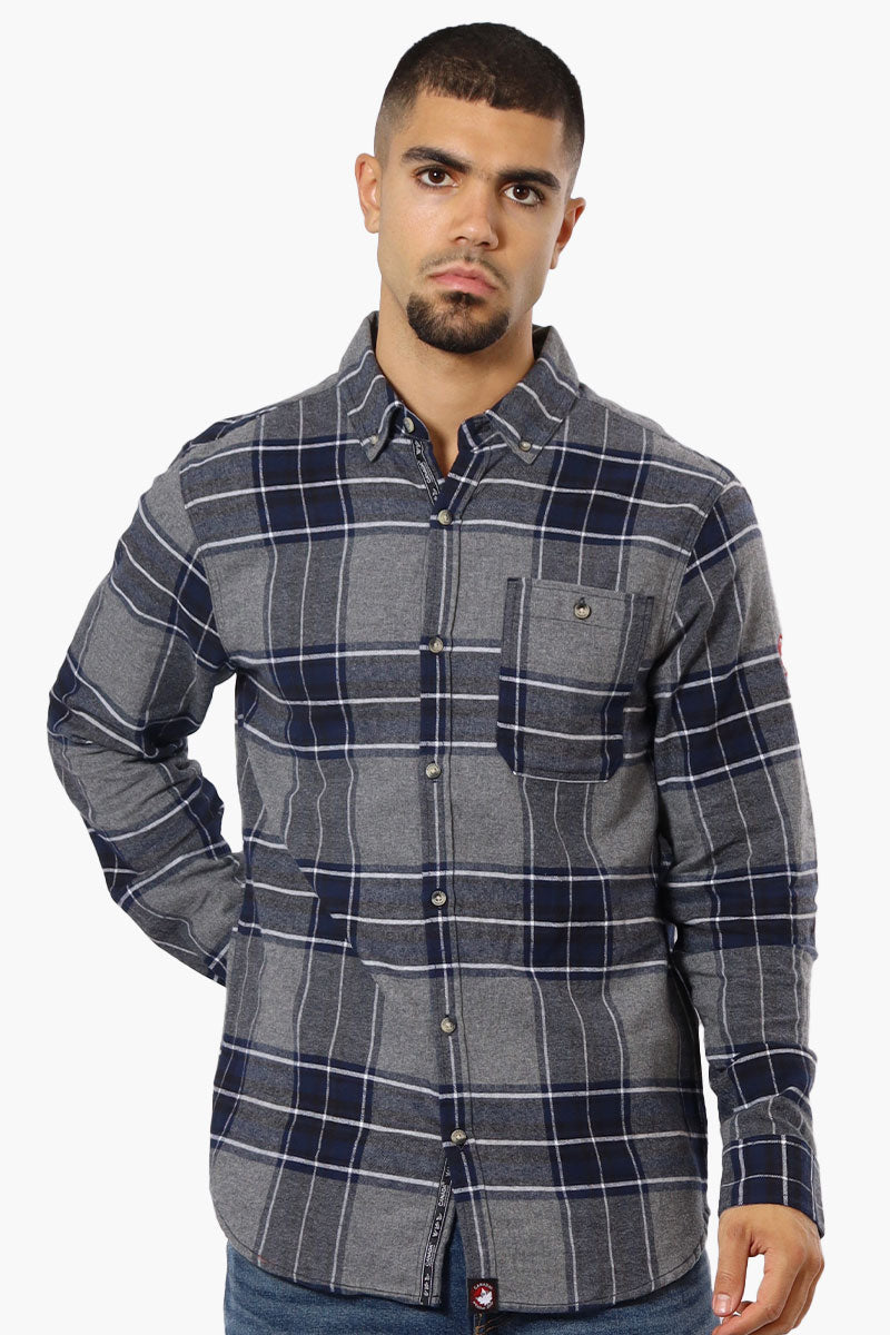 Canada Weather Gear Plaid Button Down Casual Shirt - Grey - Mens Casual Shirts - International Clothiers