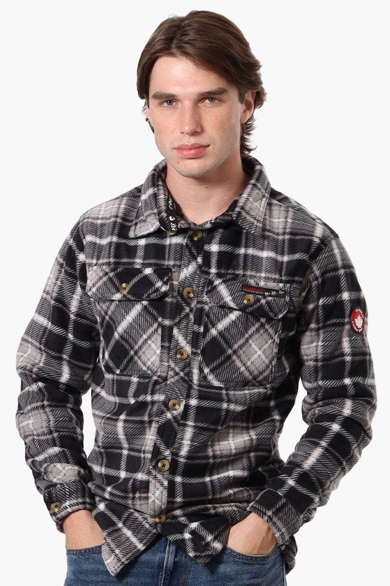 Canada Weather Gear Plaid Sherpa Lined Lightweight Jacket - Black - Mens Lightweight Jackets - International Clothiers