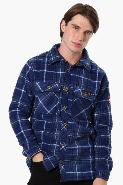 Canada Weather Gear Plaid Sherpa Lined Lightweight Jacket - Navy - Mens Lightweight Jackets - International Clothiers