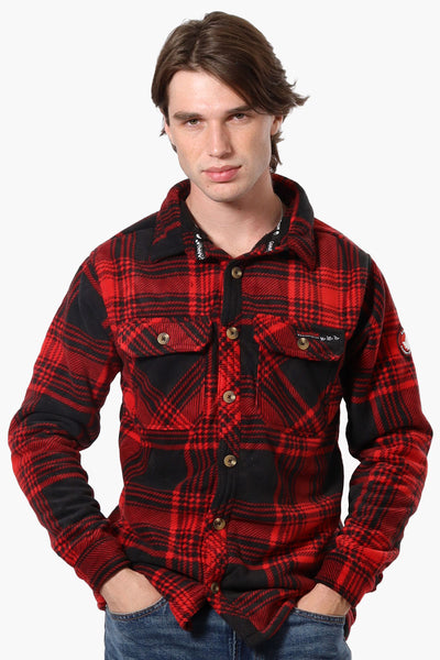 Canada Weather Gear Plaid Sherpa Lined Lightweight Jacket - Red - Mens Lightweight Jackets - International Clothiers