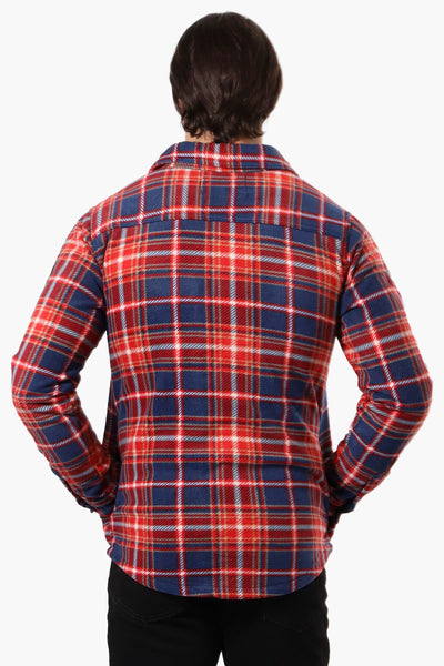 Canada Weather Gear Plaid Fleece Button Up Shacket - Navy - Mens Lightweight Jackets - International Clothiers