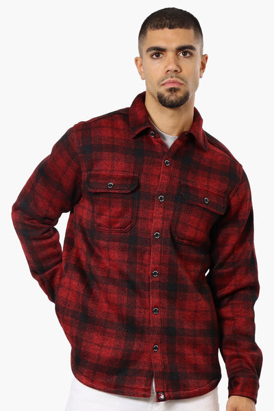 Canada Weather Gear Plaid Flap Pocket Lightweight Jacket - Red - Mens Lightweight Jackets - International Clothiers