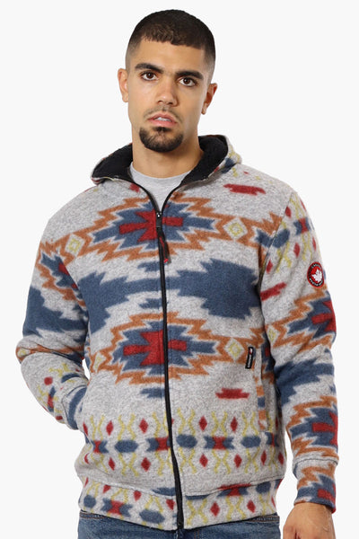 Canada Weather Gear Patterned Fleece Lined Lightweight Jacket - Grey - Mens Lightweight Jackets - International Clothiers