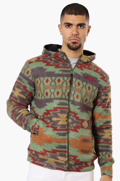 Canada Weather Gear Patterned Fleece Lined Lightweight Jacket - Green - Mens Lightweight Jackets - International Clothiers