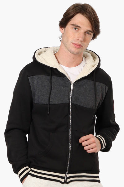 Canada Weather Gear Color Block Sherpa Lined Lightweight Jacket - Black - Mens Lightweight Jackets - International Clothiers