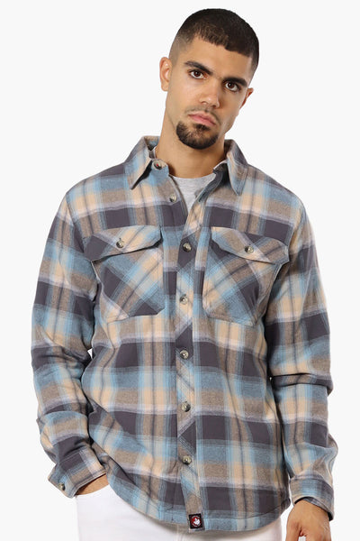 Canada Weahter Gear Plaid Sherpa Lined Shacket - Grey - Mens Lightweight Jackets - International Clothiers