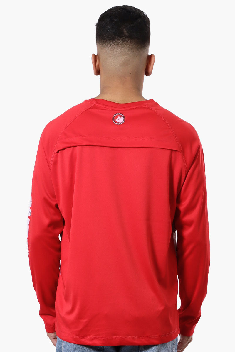 Canada Weather Gear Athletic Chest Logo Long Sleeve Top - Red - Mens Long Sleeve Tops - International Clothiers