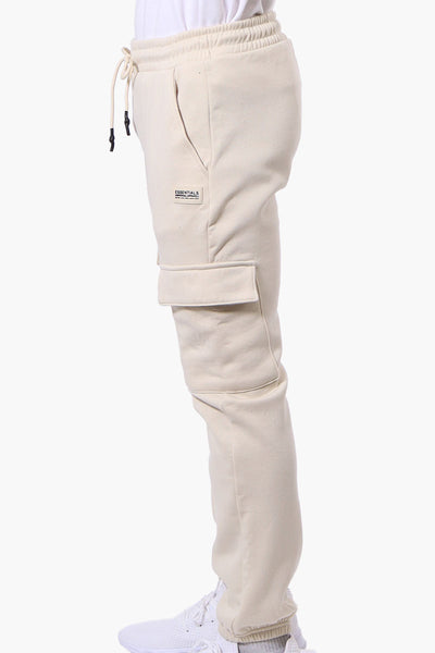 Essentials By Drill Tie Waist Cargo Joggers - Cream - Mens Joggers & Sweatpants - International Clothiers